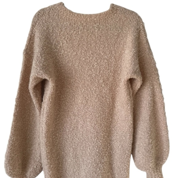 Revolve TULAROSA Wool Alpaca Blend Bubble Sleeve V Neck Sweater Dress - Picture 12 of 16